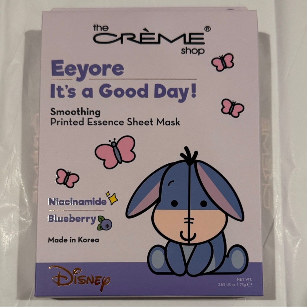 The Crème Shop x Disney Eeyore 'It's a Good Day' Sheet Mask - NWT